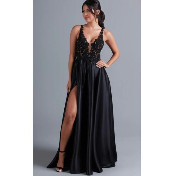 NWT Prom Girl Rated PG Black Gown Size 6 Dress - Picture 8 of 9